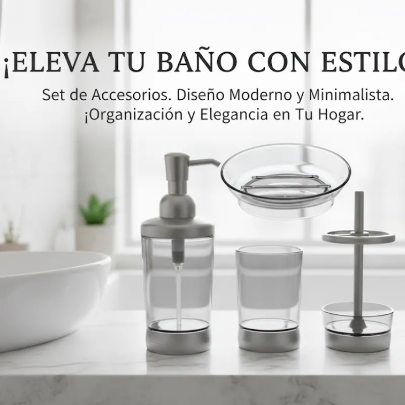 Set con dispensador para baño