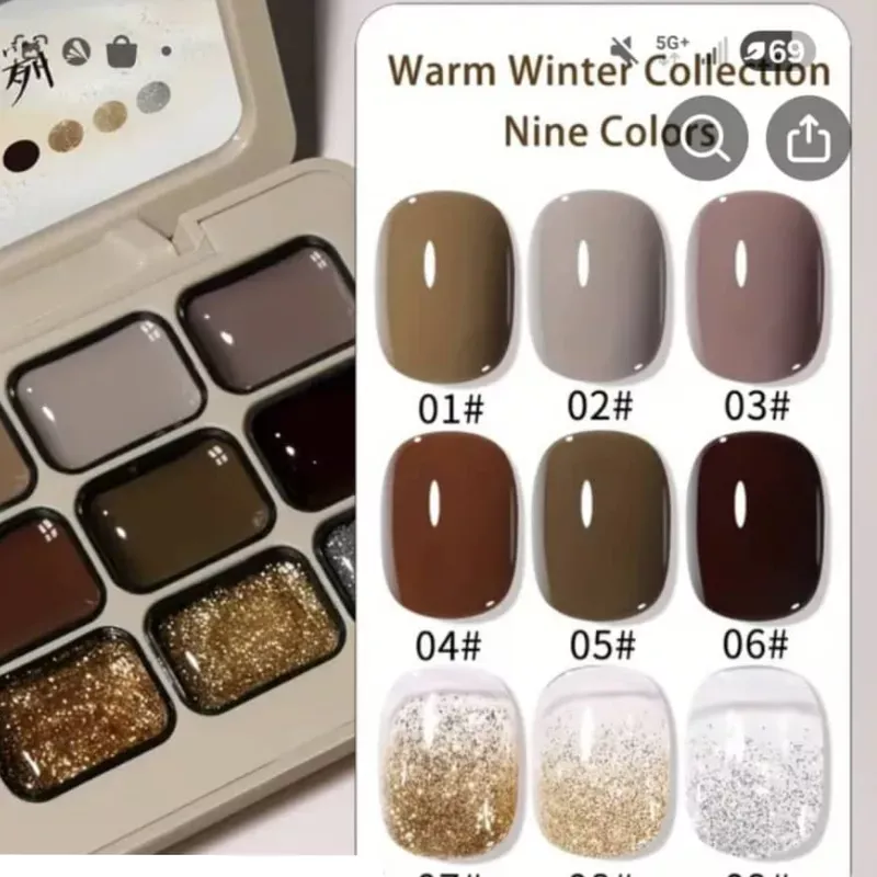 Estuche de 9 colores pintura de gel