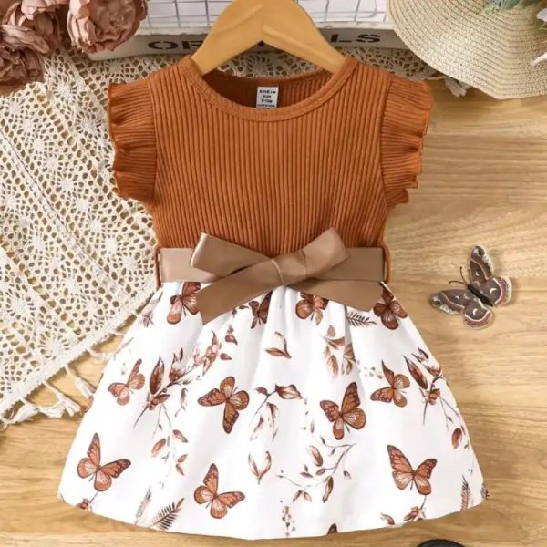  Vestido de mariposas — Marrón
