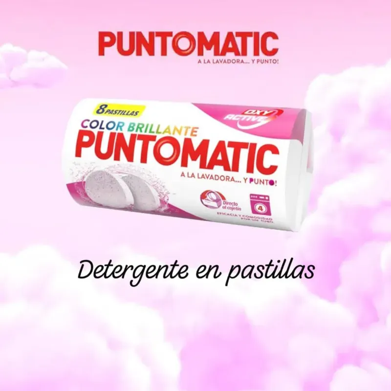  PUNTOMATIC Detergente en Pastillas – Color Brillante (8 unidades)