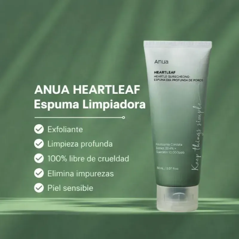 ANUA Heartleaf – Espuma Limpiadora 