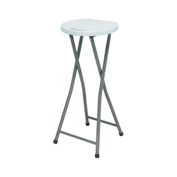 Taburete Plegable Alto Blanco