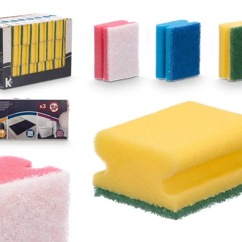 Set 3 estropajos triple uso (colores variados)