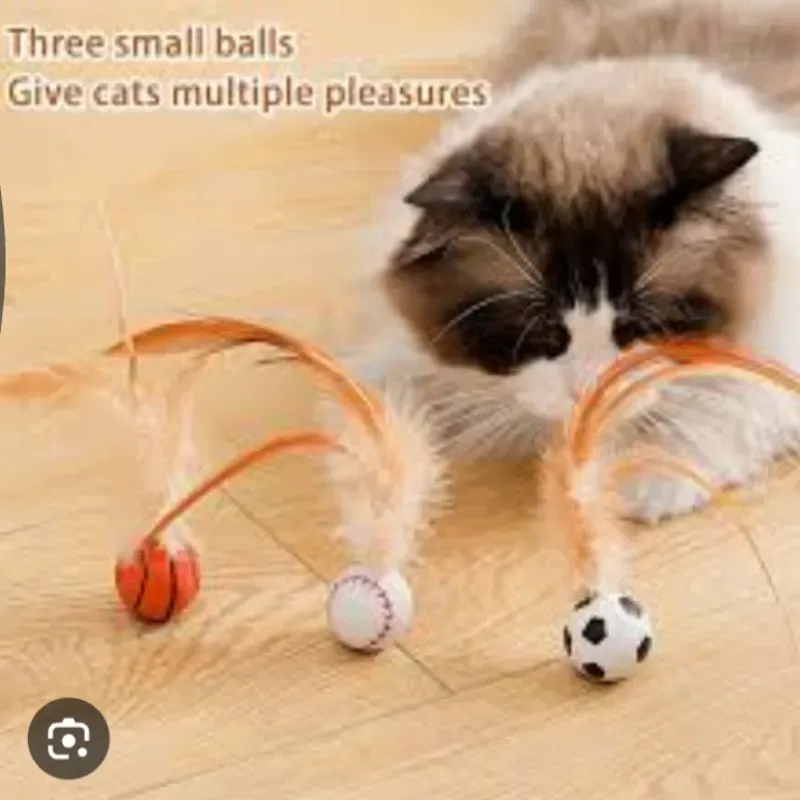 PELOTA CON PLUMA PARA GATO