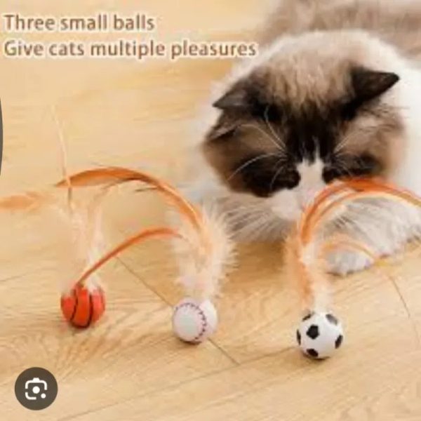 PELOTA CON PLUMA PARA GATO