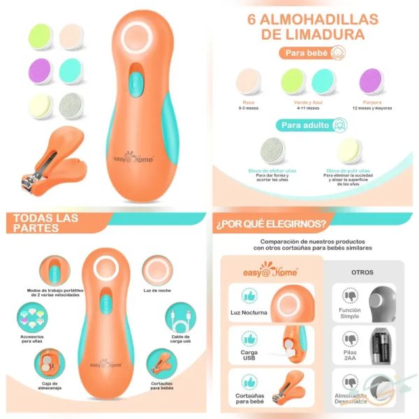 Lima de uñas eléctrica para bebé