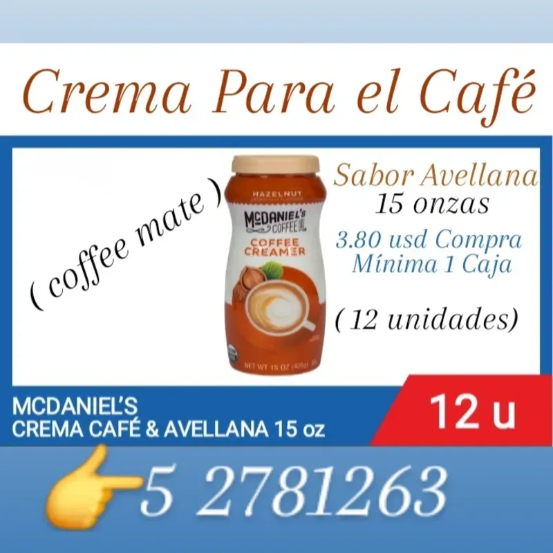 Coffee Mate Avellana Por Cantidad