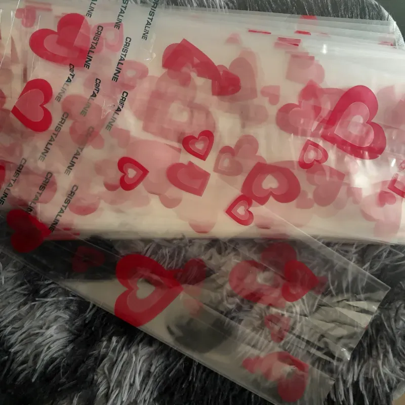 Bolsa celofan c/♡ tamaño 14 x 33 cm