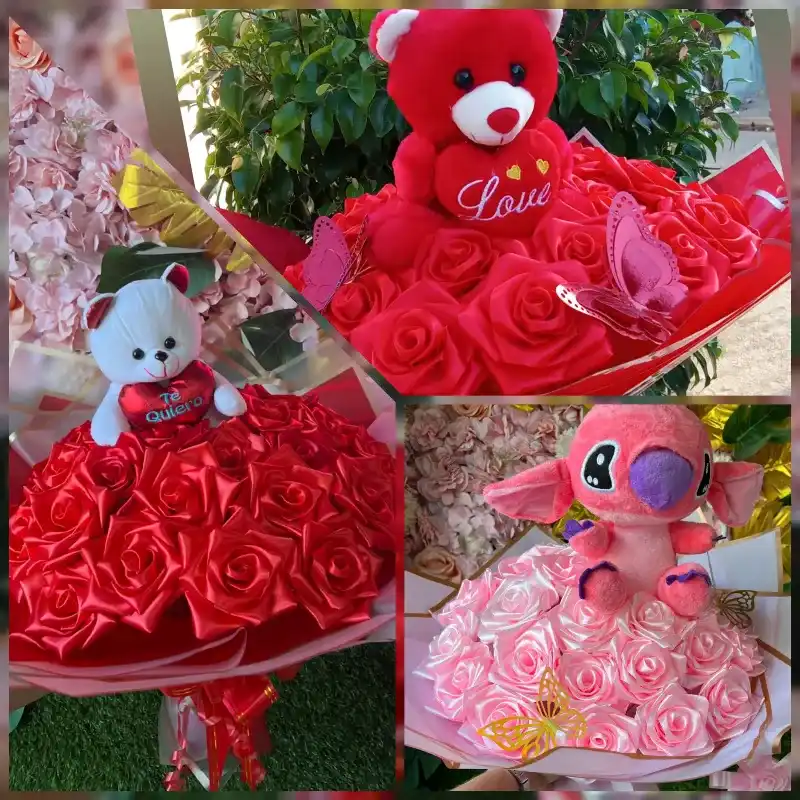 Ramo de 30 rosas y un peluche