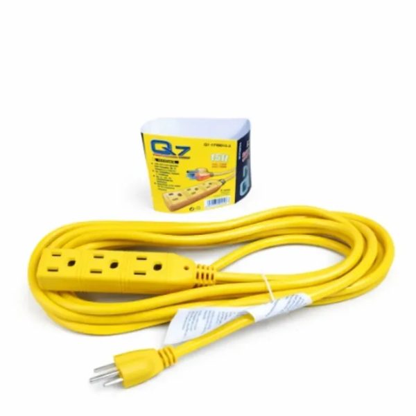 EXTENSIÓN ELÉCTRICA 15 PIES / 4.48 CM 3 SALIDAS - Q7 (VPT)