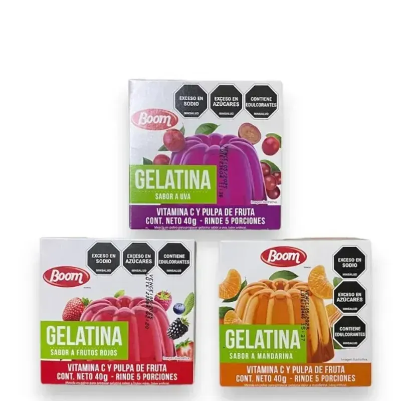 Gelatina Boom - 5 raciones por cajita de 40 gramos
