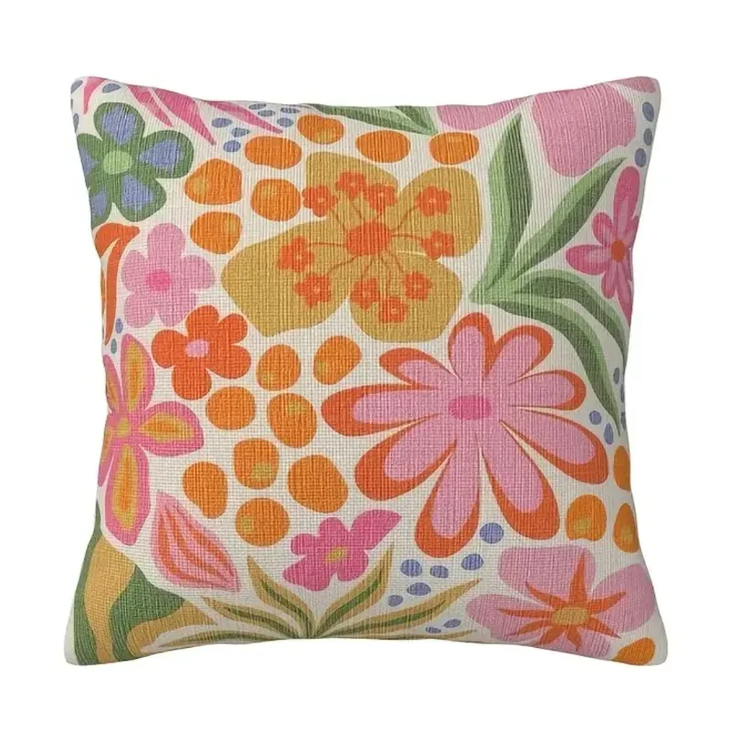 Cojin flores rosadas