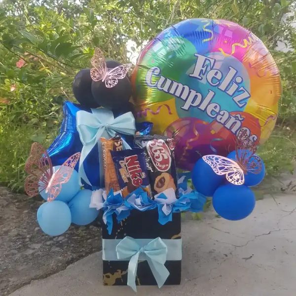 Caja cuadrada de feliz cumpleaños