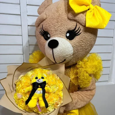 Ramo buchón artificial amarillo