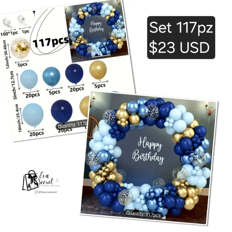 Set 117pz de globos para cumpleaños