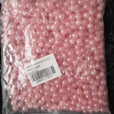 Paquete de 250g de perla craquelada azul de 8 mm