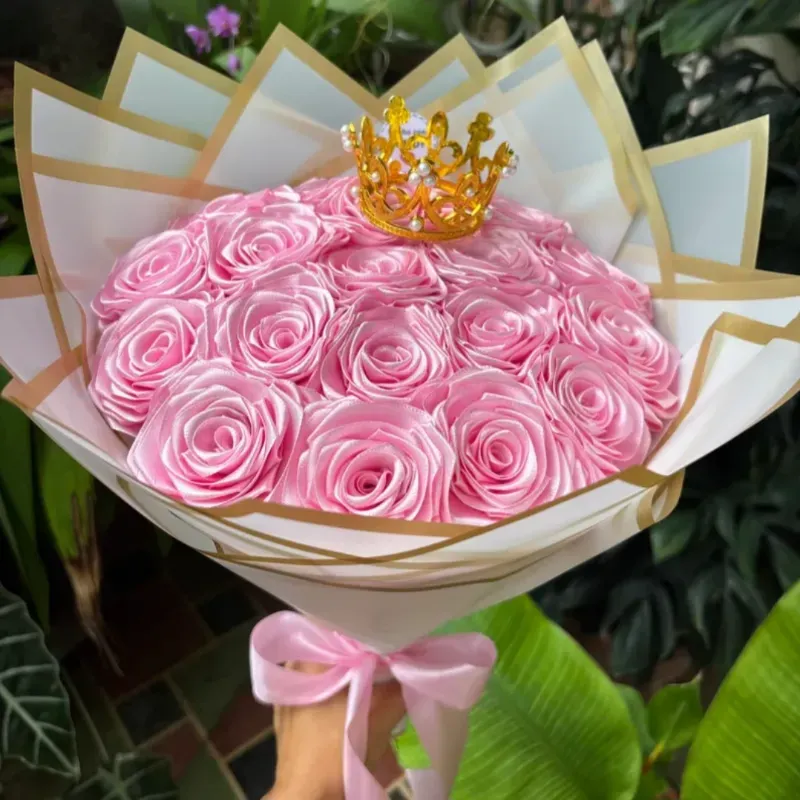 Ramo de rosas eternas color rosa