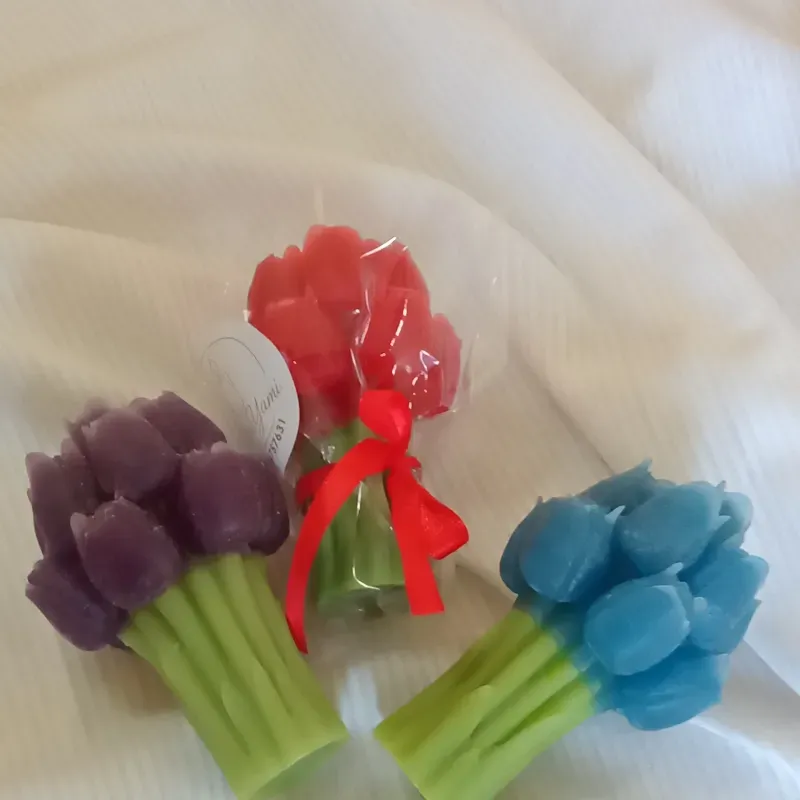 Velas ramo de tulipanes