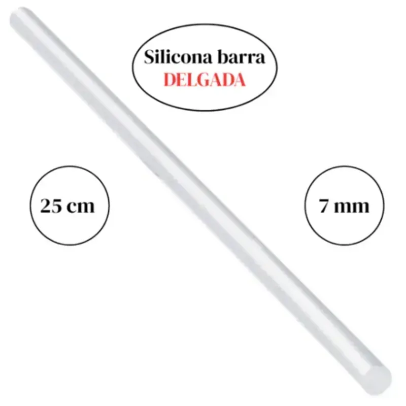 BARRA DE SILICONA 7MM X 25CM 1 UNIDAD