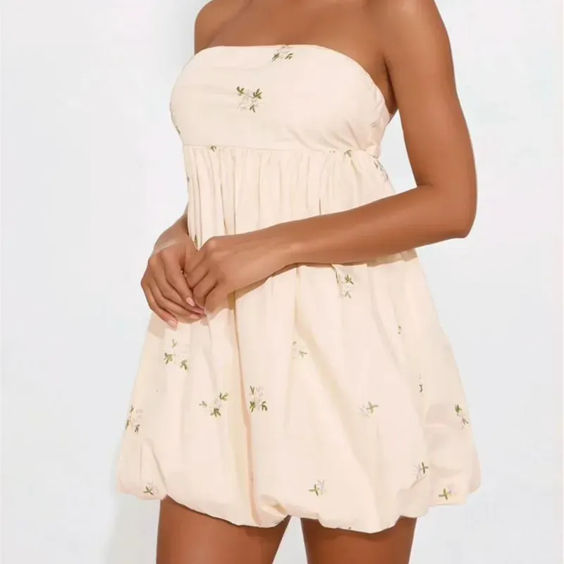Vestido Mini Crema Estampado Floral