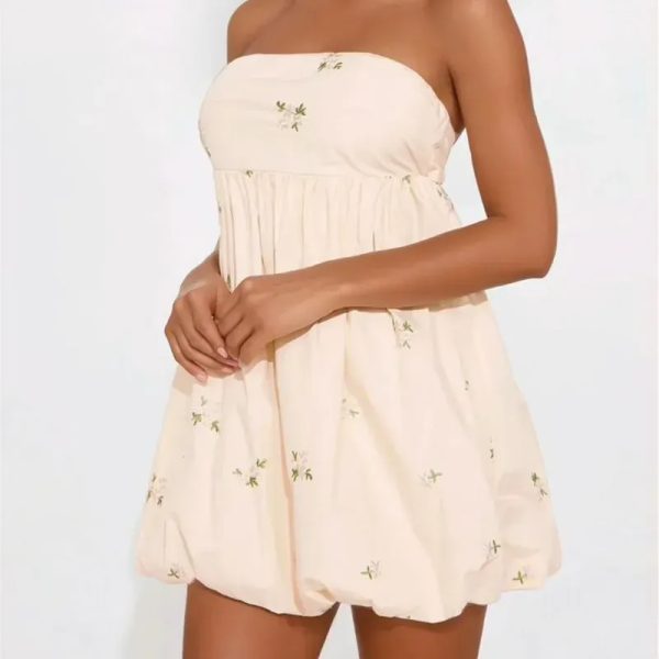 Vestido Mini Crema Estampado Floral