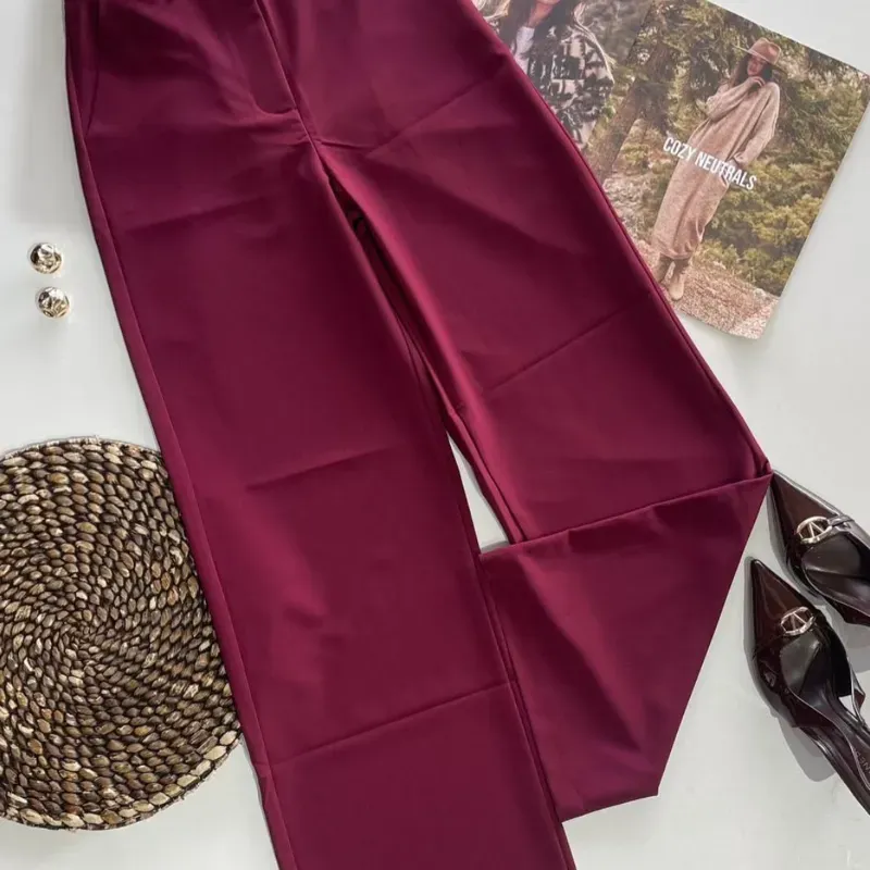 Pantalón de vestir rojo vino H&M