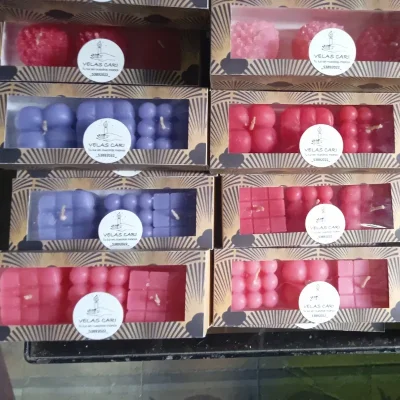 Estuche de 3 velas de cubos y Rubick