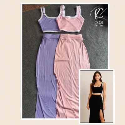 Conjuntos de saya con borde blanco