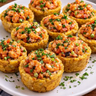 Tostones Rellenos con Camarón