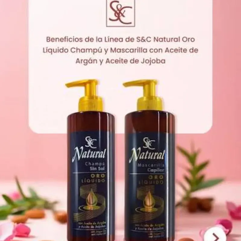 Shampoo  y Mascarila Oro Liquido 4000 cup