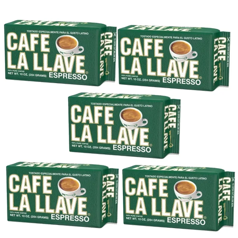 Café La Llave 5 Paquetes  – Espresso Cubano Molido (Paquete de 10 oz)