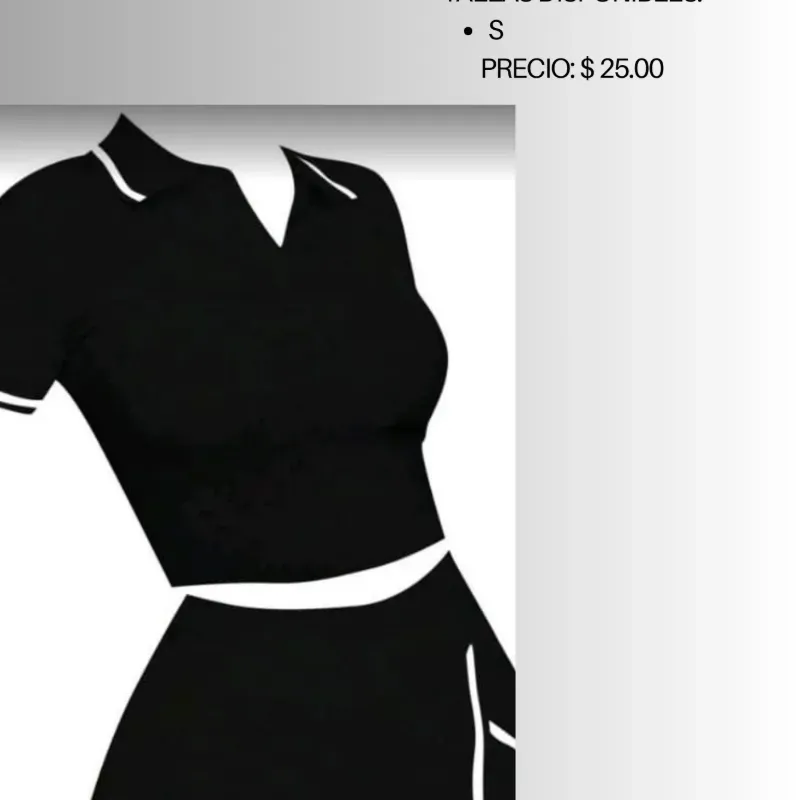 Conjunto deportivo de dos piezas negro y blanco