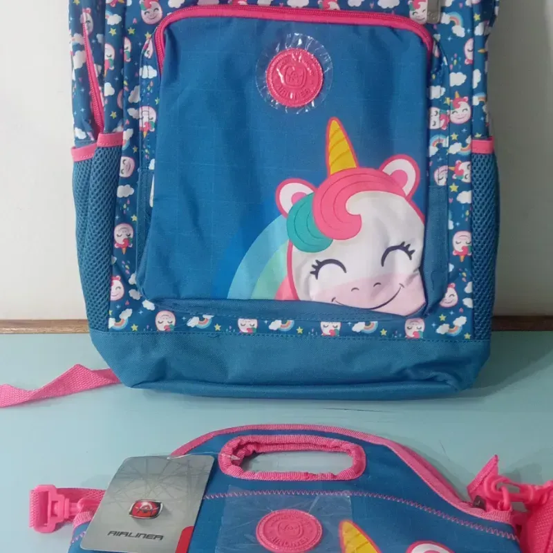 Mochila unicornio azul