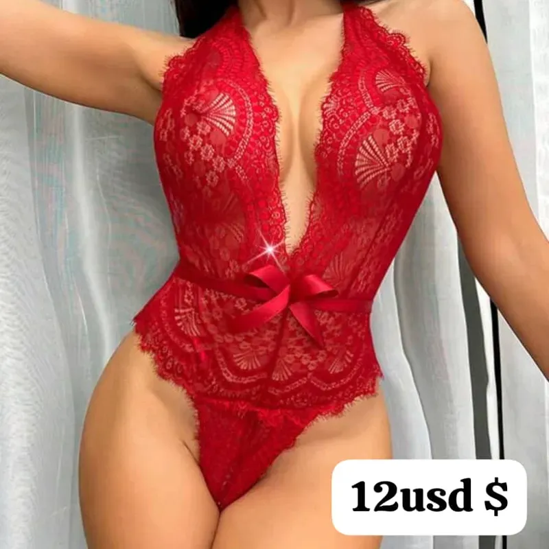 Body de encaje rojo ️