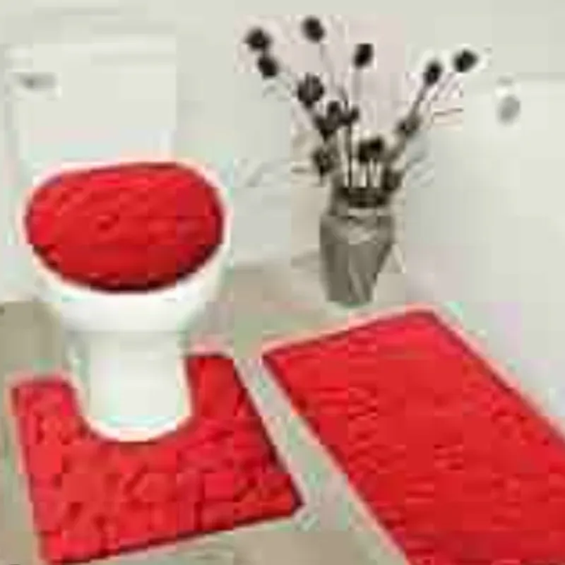ALFOMBRAS PARA BAÑOS (3 PIEZAS) VARIOS COLORES Y MODELOS A ESCOGER