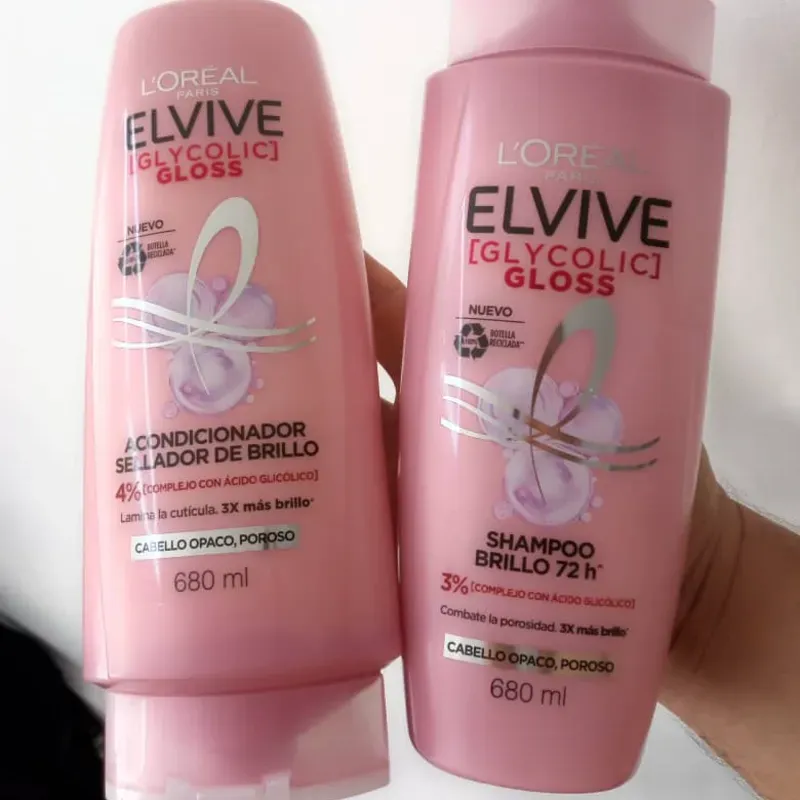  Elvive Loreal Paris [Glycolic] Gloss – Set de Shampoo & Acondicionador