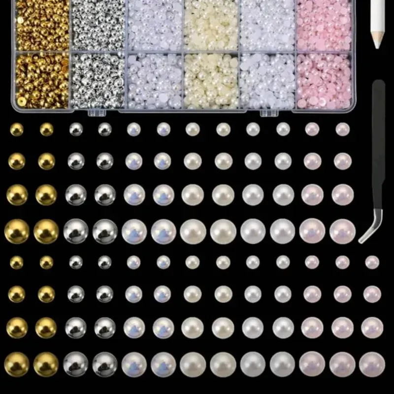 Medias Perlas Varios Colores Caja