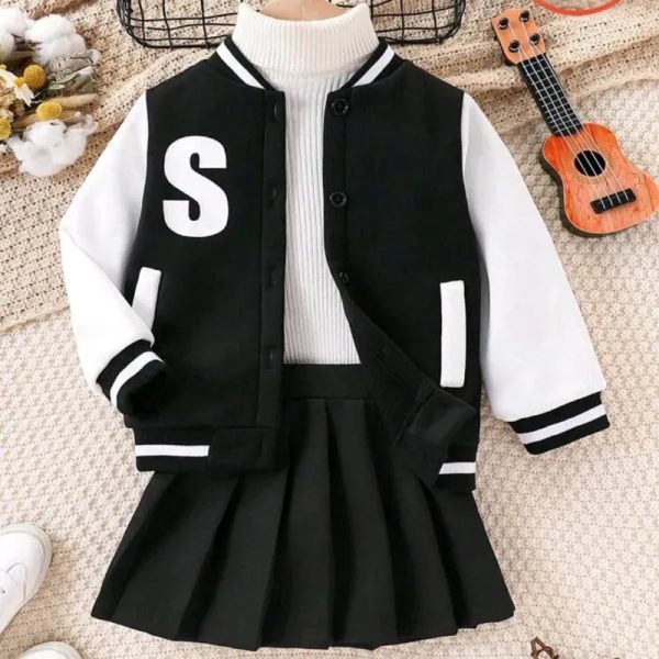 Conjunto de chaqueta y falda — Negro