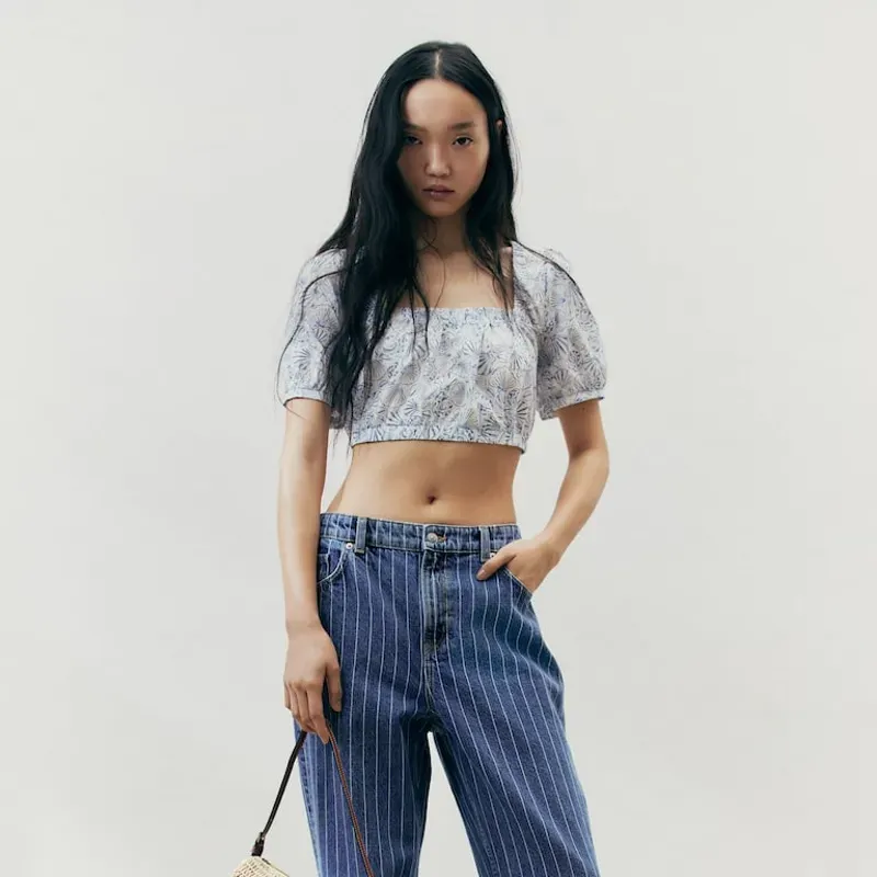 Blusa de algodon con lazada