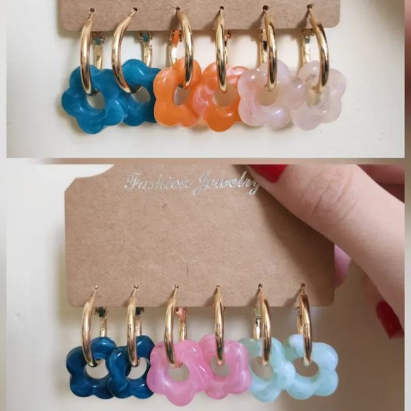 Pendientes flores
