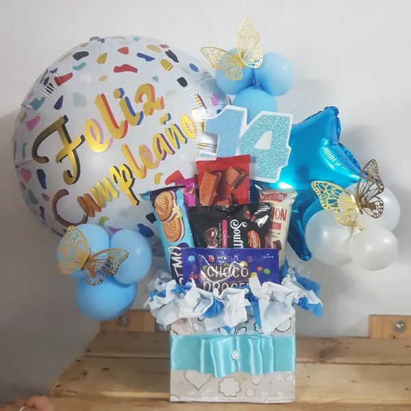 Caja cuadrada de feliz cumpleaños