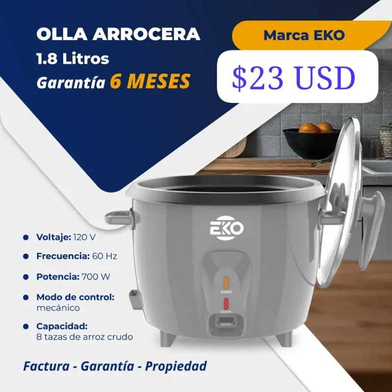 Olla arrocera EKO 1, 8 litros
