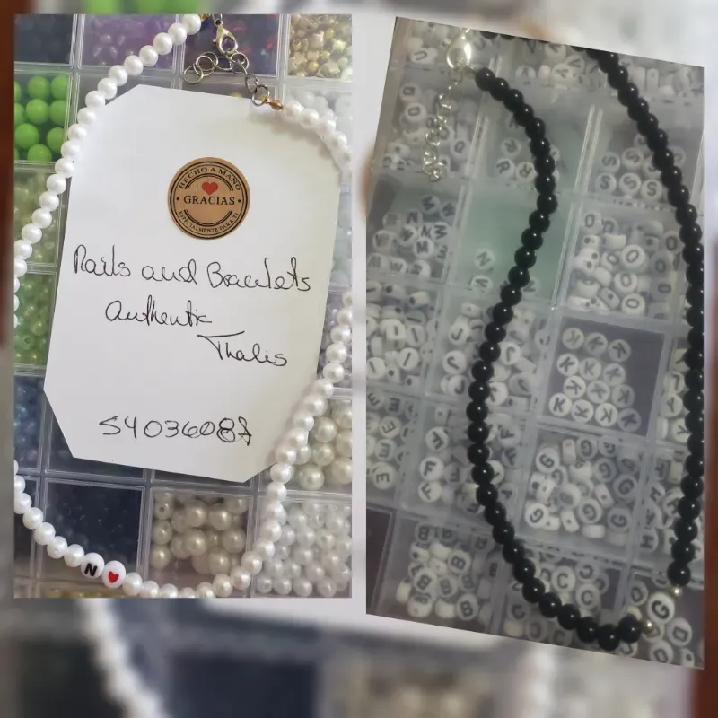 Juego de Collar de perlas blancas o negras