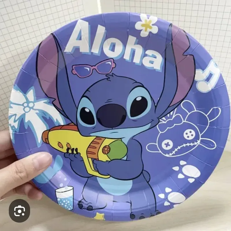 ‼️Juego de 10 platos Desechables- Stich aloha‼️