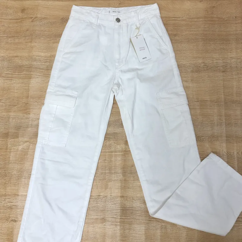 Pantalón Mango color blanco
