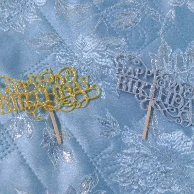 Topper Happy Birthday rectangular de foami