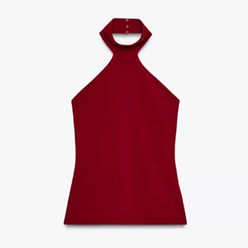 Top rojo al cuello