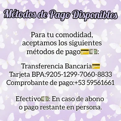 Vias mediantes las cuales puedes realizar el pago.
