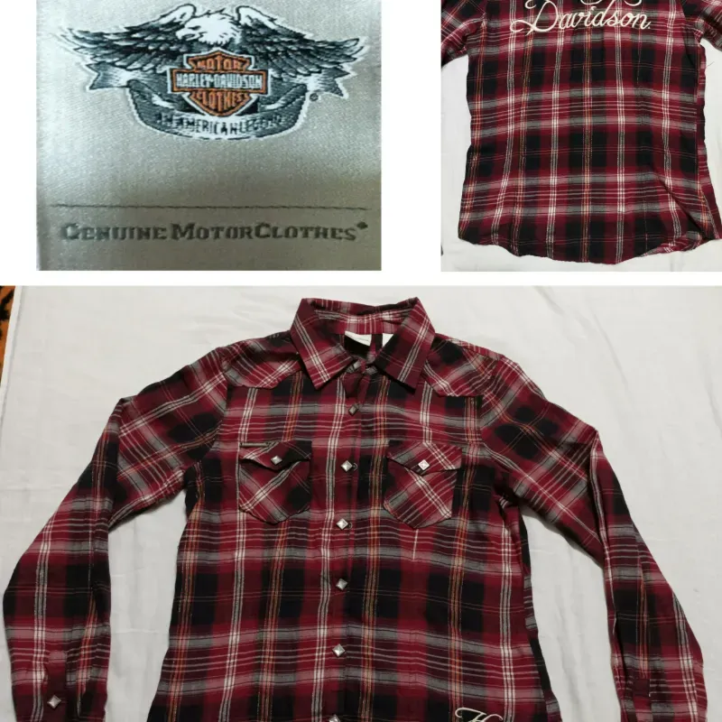 Camisa de mangas largas de cuadros roja.