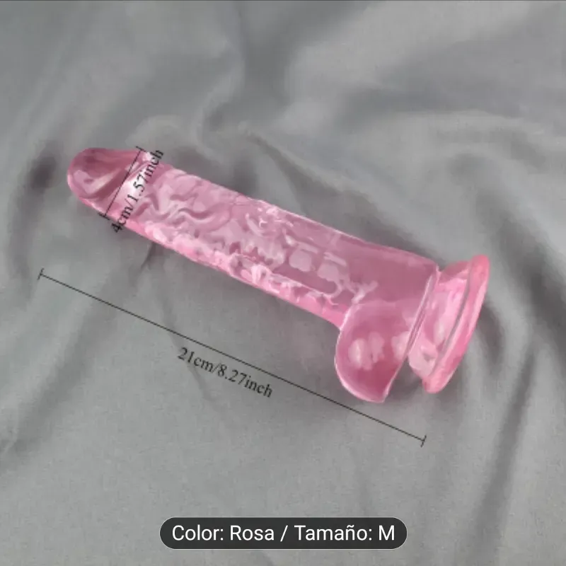 ‼️Consolador realista con ventosa y testículos 21cm‼️